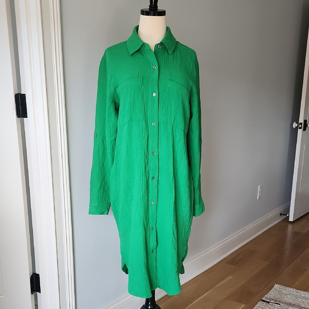 Magashoni Green Organic Cotton Gauze Dress